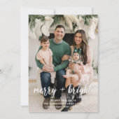 Merry Bright Modern Schattigee kerstfoto Feestdagenkaart (Voorkant)