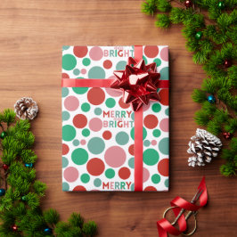 Merry & Bright Modern Simple Polka Dot Pattern Cadeaupapier