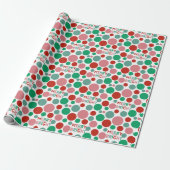 Merry & Bright Modern Simple Polka Dot Pattern Cadeaupapier (Uitgerold)