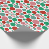 Merry & Bright Modern Simple Polka Dot Pattern Cadeaupapier (Hoek)