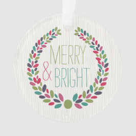 Merry & Bright Modern Woodland Holiday Ornament