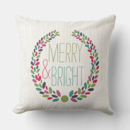 Merry & Bright Modern Woodland Holiday Pillow Kussen