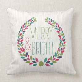 Merry & Bright Modern Woodland Holiday Pillow Kussen