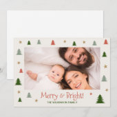 Merry Bright Moderne Familie foto Scandi Kerstmis Feestdagenkaart (Voorkant / Achterkant)