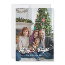 Merry & Bright Moderne Fotocollage Familie Kerstmi