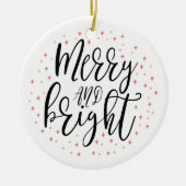 Merry & Bright | Moderne Kerst Foto Ornament (Voorkant)