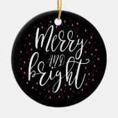 Merry & Bright | Moderne kerstfoto-Ornament Keramisch Ornament (Voorkant)