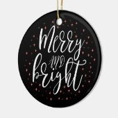 Merry & Bright | Moderne kerstfoto-Ornament Keramisch Ornament (Links)