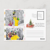 Merry & Bright Moderne Rode Kerstboom & Script  Briefkaart (Achterkant)