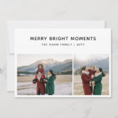 Merry Bright Moments Modern 2 Photo Feestdagenkaart (Voorkant)
