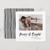 Merry & Bright multi foto kerstkaart (Voorkant / Achterkant)