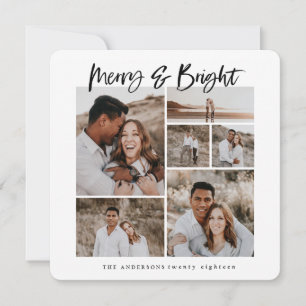 Merry & Bright multi foto kerstkaart