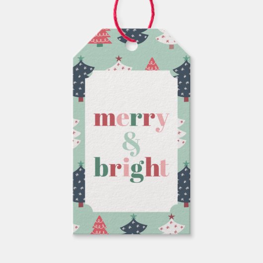 Merry & Bright Munt Boom Cadeaulabel (Voorkant)