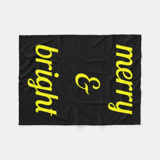 Merry Bright Navy Blue Yellow Gift  Fleece Deken (Voorkant (Horizontaal))