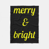 Merry Bright Navy Blue Yellow Gift  Fleece Deken (Voorkant)