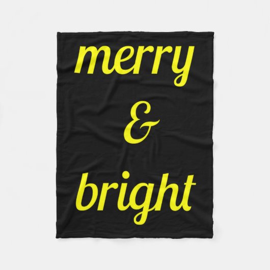 Merry Bright Navy Blue Yellow Gift  Fleece Deken (Voorkant)