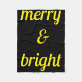 Merry Bright Navy Blue Yellow Gift T Shirt  Fleece Deken (Voorkant)