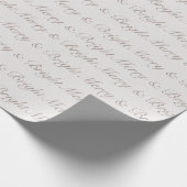"Merry & Bright" Neutral Script Minimalist Cadeaupapier (Hoek)