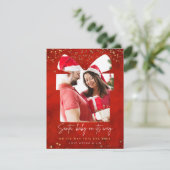 Merry & Bright Nieuwe baby zwangerschap aankondigi Feestdagenkaart (Staand voorkant)