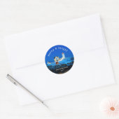 Merry Bright Nubble-kerstvuurtoren Ronde Sticker (Envelop)