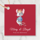 Merry & Bright Nutcracker Mouse Christmas Bedankjes Labels (Voorkant)