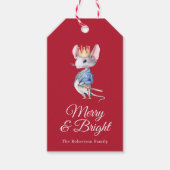 Merry & Bright Nutcracker Mouse Christmas Cadeaulabel (Voorkant)