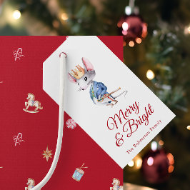 Merry & Bright Nutcracker Mouse Christmas Cadeaulabel