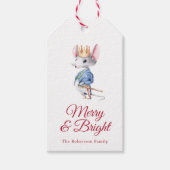 Merry & Bright Nutcracker Mouse Christmas Cadeaulabel (Voorkant)
