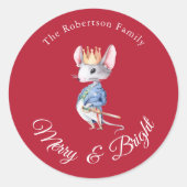 Merry & Bright Nutcracker Mouse Christmas Sticker (Voorkant)