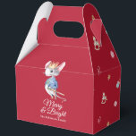 Merry & Bright Nutcracker Mouse Favor Box Bedankdoosjes<br><div class="desc">Add a touch of nostalgic charm to your holiday celebrations with this elegant Christmas favor box. Featuring a watercolor nutcracker mouse on a rich red background with the festive phrase “Merry & Bright, ” it brings warmth and whimsy to your holiday table. Perfect for party favors, small gifts, or festive...</div>