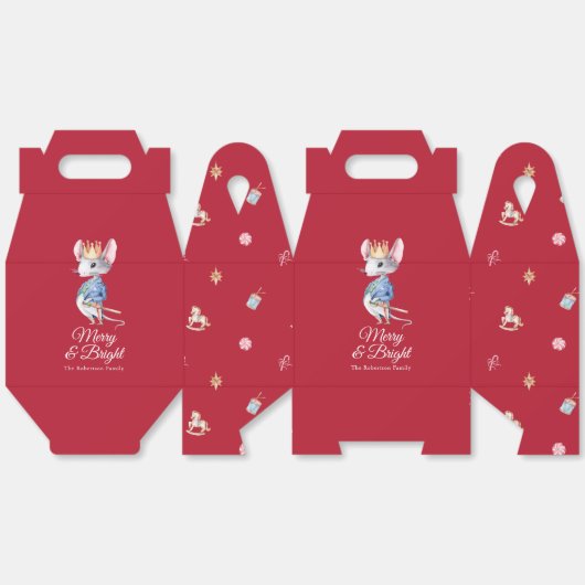 Merry & Bright Nutcracker Mouse Favor Box Bedankdoosjes (Ongevouwen)