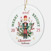 Merry & Bright Nutcracker Solder Holly Berry Keramisch Ornament (Links)