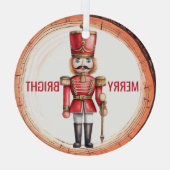 Merry Bright Nutcracker Speelgoed Soldier Glas Ornament (Achterkant)