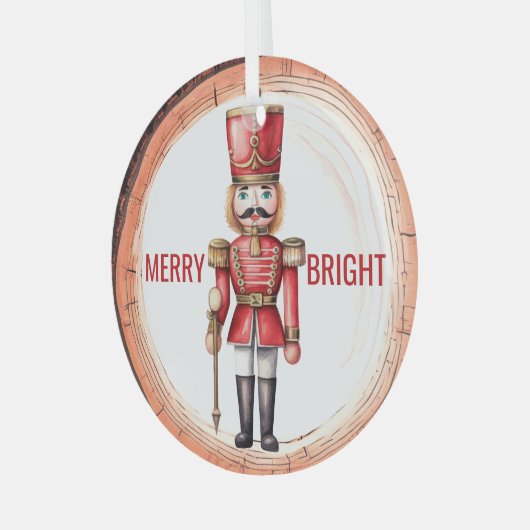 Merry Bright Nutcracker Speelgoed Soldier Glas Ornament (Voorkant links)