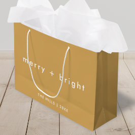Merry + Bright | Ocher Mustard Gold Kerstmis Groot Cadeauzakje