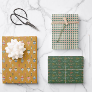 Merry + Bright Ornament Collectie  Inpakpapier Vel