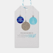 Merry & Bright Ornamenten Hang Holiday Gift Label Cadeaulabel (Achterkant)