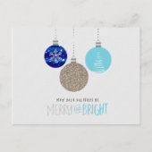 Merry & Bright Ornamenten Vakantie Winter Briefkaa Feestdagenkaart (Voorkant)