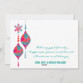 Merry & Bright Ornaments Feestdagenkaart (Achterkant)