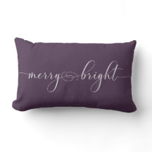 Merry Bright Paarse Calligraphy Holiday kerst