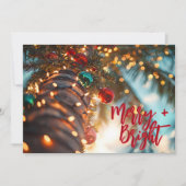 Merry + Bright Palmboom Zakelijk Logo Feestdagenkaart (Voorkant)