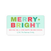 Merry + Bright Pastel Holiday Gift Label (Voorkant)