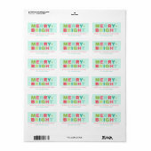 Merry + Bright Pastel Holiday Gift Label (Full Sheet)