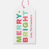 Merry + Bright Pastel Holiday Gift Label Cadeaulabel (Voorkant)