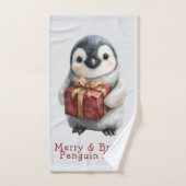 Merry & Bright Penguin Christmas Bad Handdoek (Handdoek)