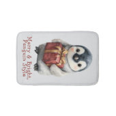 Merry & Bright Penguin Christmas Badmat (Voorkant)