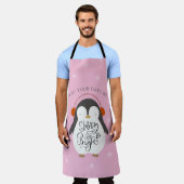 Merry Bright Penguin Whimsical Kerstroze Schort (Gedragen)