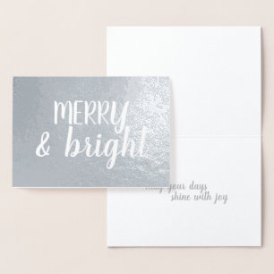 Merry Bright Penseelstreek Calligrafie Zilver Folie Kaarten