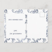 Merry & Bright Photo Blue  vakantie Briefkaart (Achterkant)