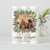Merry & Bright Photo Christmas Holiday Kaart (Staand voorkant)